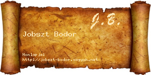 Jobszt Bodor névjegykártya